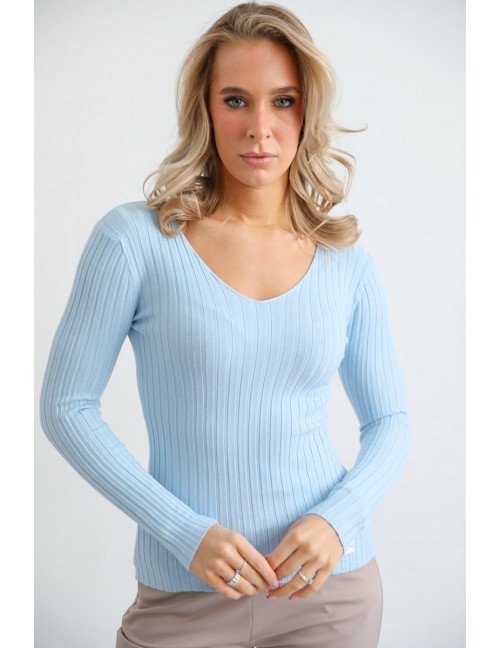 BIANCA V-Nyakú Bordás Kötött Felső - Több színben BIANCA V-Nyakú Bordás Kötött Felső - Több színben