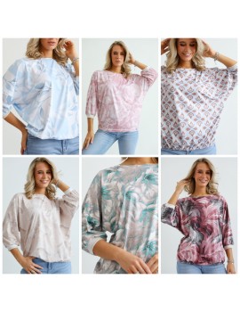 JENNIE Mintás Bő Felső - Több színben