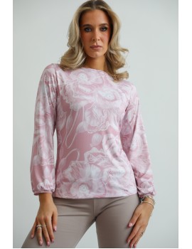 ZINA Print Top - Light Pink