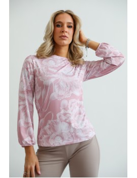 ZINA Print Top - Light Pink