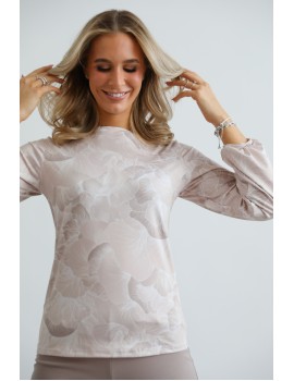 ZINA Print Top - Beige