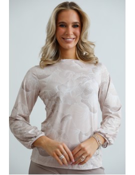 ZINA Print Top - Beige