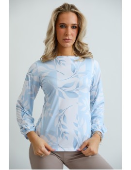ZINA Print Top - Light Blue