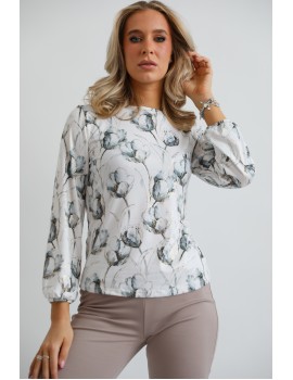 ZINA Print Top - White