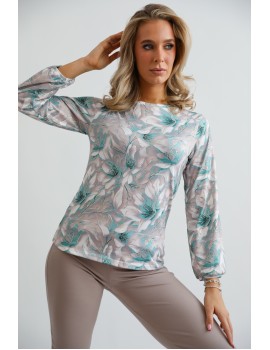 ZINA Print Top - Turquoise