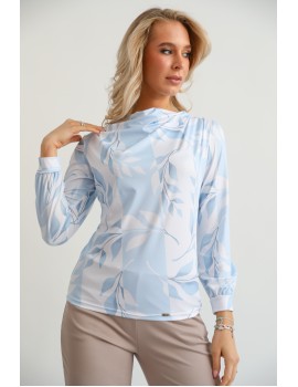 HELENA Print Top - Light Blue