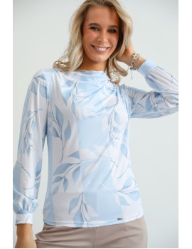 HELENA Print Top - Light Blue
