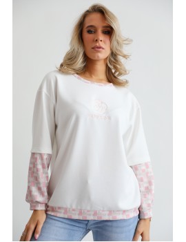 TWISTY Felső - Fehér/Pink