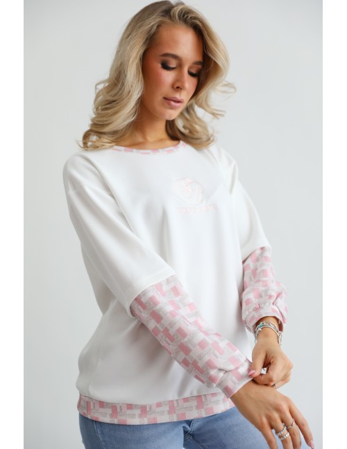 TWISTY Felső - Fehér/Pink