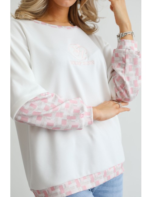 TWISTY Felső - Fehér/Pink