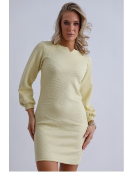 TEODORA Passzés ujjú Ruha - Sárga