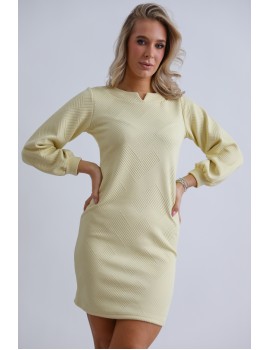 TEODORA Passzés ujjú Ruha - Sárga