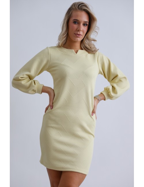 TEODORA Passzés ujjú Ruha - Sárga