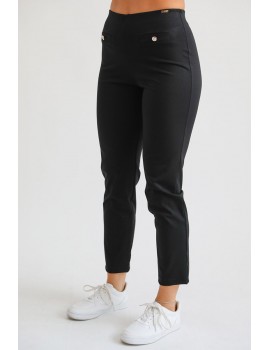 LARISSA Gombos Puntó Nadrág - Fekete