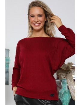 ZIA Kötött Bő Felső - Bordó