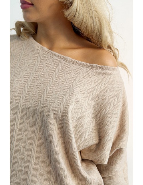 ZIA Kötött Bő Felső - Bézs Textúrás