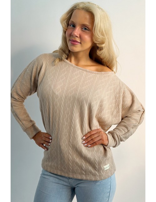 ZIA Kötött Bő Felső - Bézs Textúrás