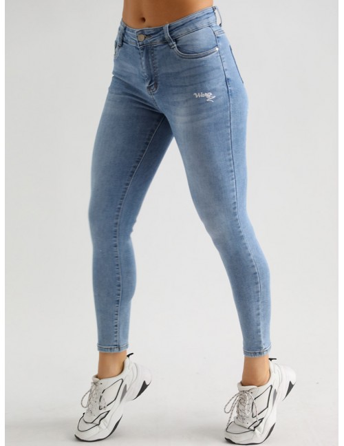 PANDA Hímzett Farmernadrág