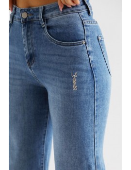 CECIL Hímzett Farmernadrág