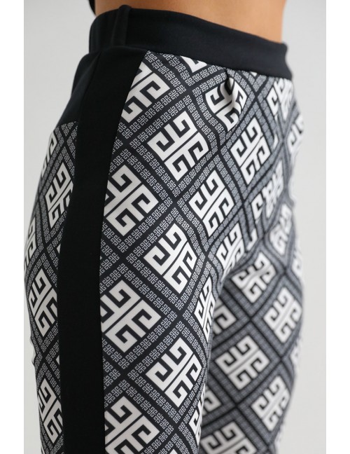 SABRINA Szabadidő Nadrág - Fekete Mintás