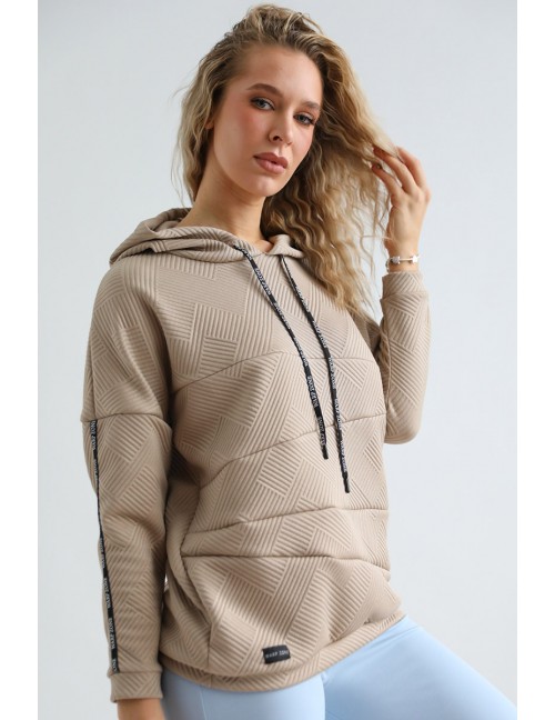 VICTORIA Kapucnis Pulóver - Cappuccino