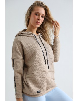 VICTORIA Kapucnis Pulóver - Cappuccino
