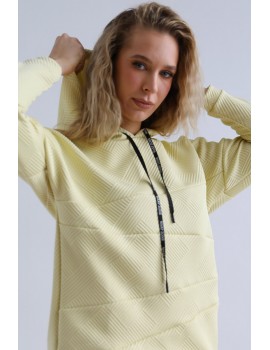 VICTORIA Kapucnis Pulóver - Sárga
