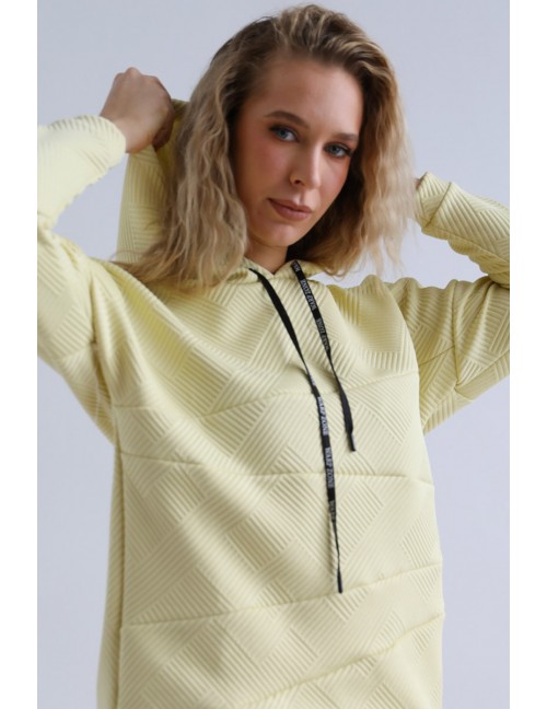 VICTORIA Kapucnis Pulóver - Sárga