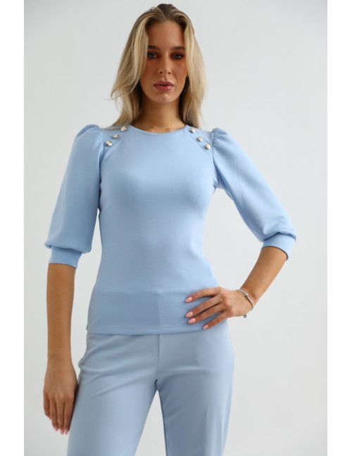 LEONIE Gombos Felső - Világoskék