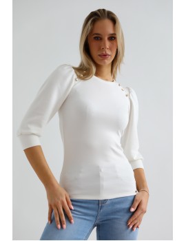 LEONIE Gombos Felső - Fehér