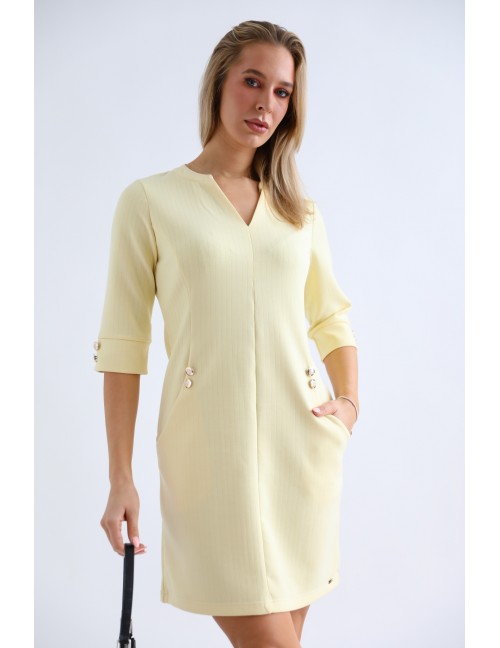 SOPHIA Zsebes Ruha - Pasztell Sárga