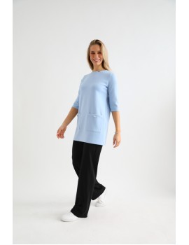 BETTY Zsebes Tunika - Világoskék