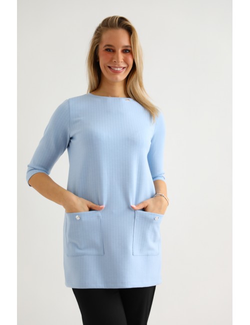 BETTY Zsebes Tunika - Világoskék