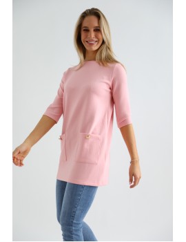 BETTY Zsebes Tunika - Rózsaszín