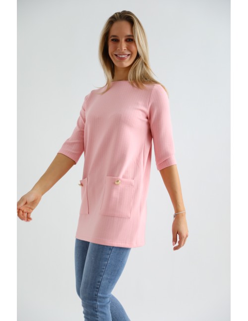 BETTY Zsebes Tunika - Rózsaszín