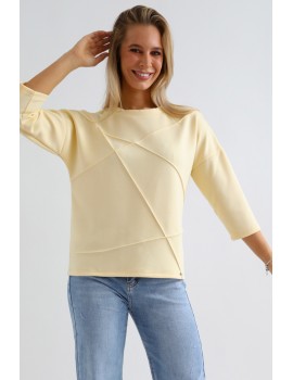 JOLENE Felső Tűzött Részlettel - Pasztell Sárga