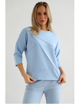 JOLENE Felső Tűzött Részlettel - Világoskék