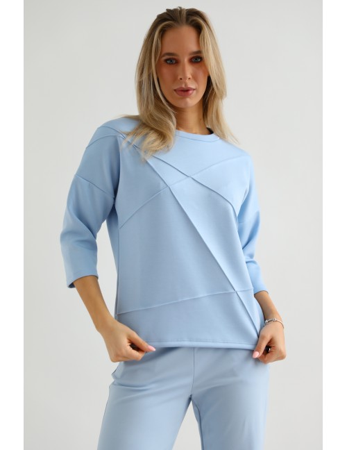 JOLENE Felső Tűzött Részlettel - Világoskék