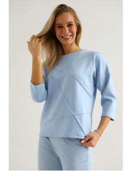 JOLENE Felső Tűzött Részlettel - Világoskék