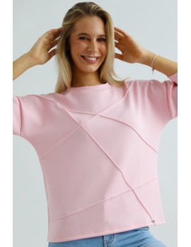 JOLENE Felső Tűzött Részlettel - Rózsaszín