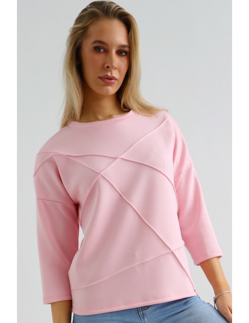 JOLENE Felső Tűzött Részlettel - Rózsaszín