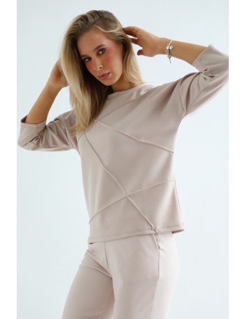 JOLENE Felső Tűzött Részlettel - Bézs