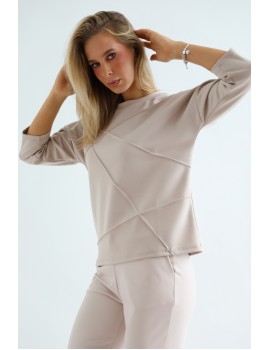 JOLENE Felső Tűzött Részlettel - Bézs
