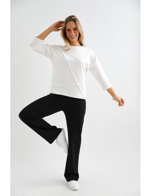 JOLENE Felső Tűzött Részlettel - Fehér