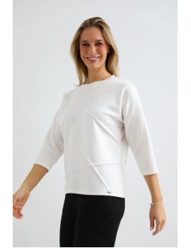 JOLENE Felső Tűzött Részlettel - Fehér