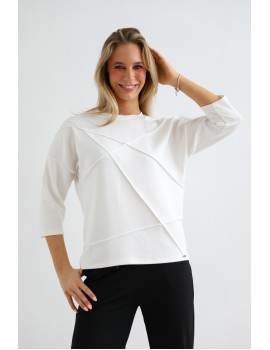 JOLENE Felső Tűzött Részlettel - Fehér