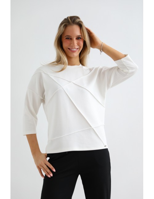 JOLENE Felső Tűzött Részlettel - Fehér