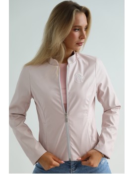 Tavaszi Bélelt Műbőr Dzseki - Púder 