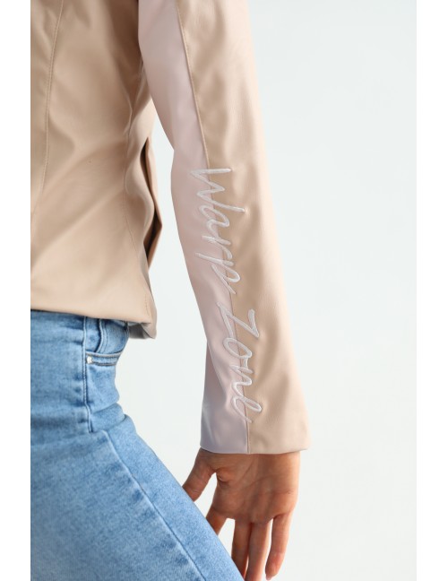 Tavaszi Bélelt Műbőr Dzseki - Mocha 