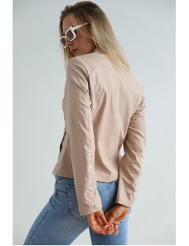 Tavaszi Bélelt Műbőr Dzseki - Mocha 